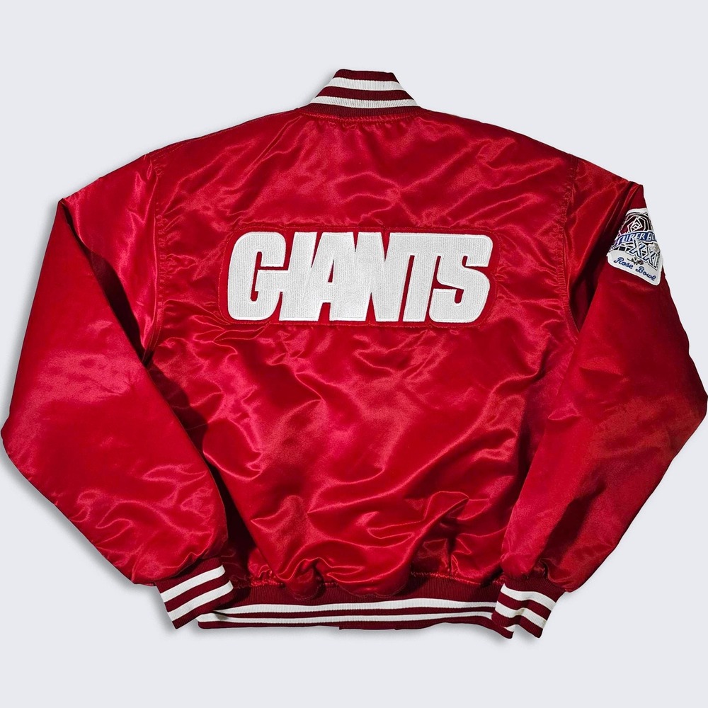 New York Giants Vintage 80s Super Bowl Satin Bomber Jacket